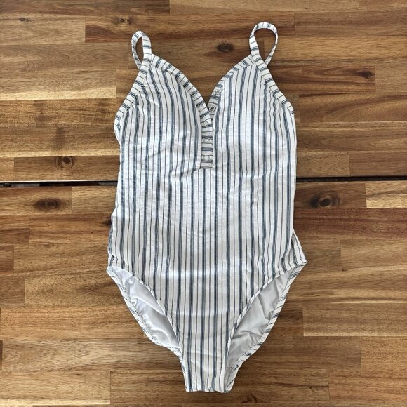 Seafolly Australia Women’s Swimsuit USA Sz 6 Striped Beach Resort Pool Vacation - Picture 1 of 13